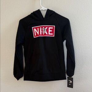 Nike Boys Black and Red Hoodie